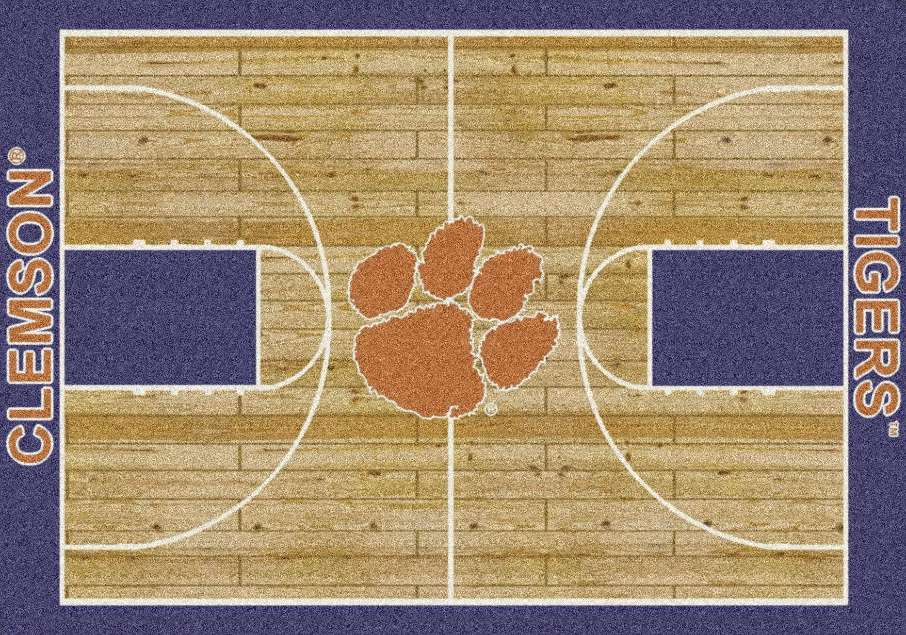 Clemson Tigers Milliken Basketball Home Court Novelty Area Rug