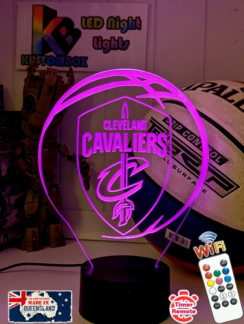 Cleveland Cavaliers Basketball Team 3D LED Night Light Lamp