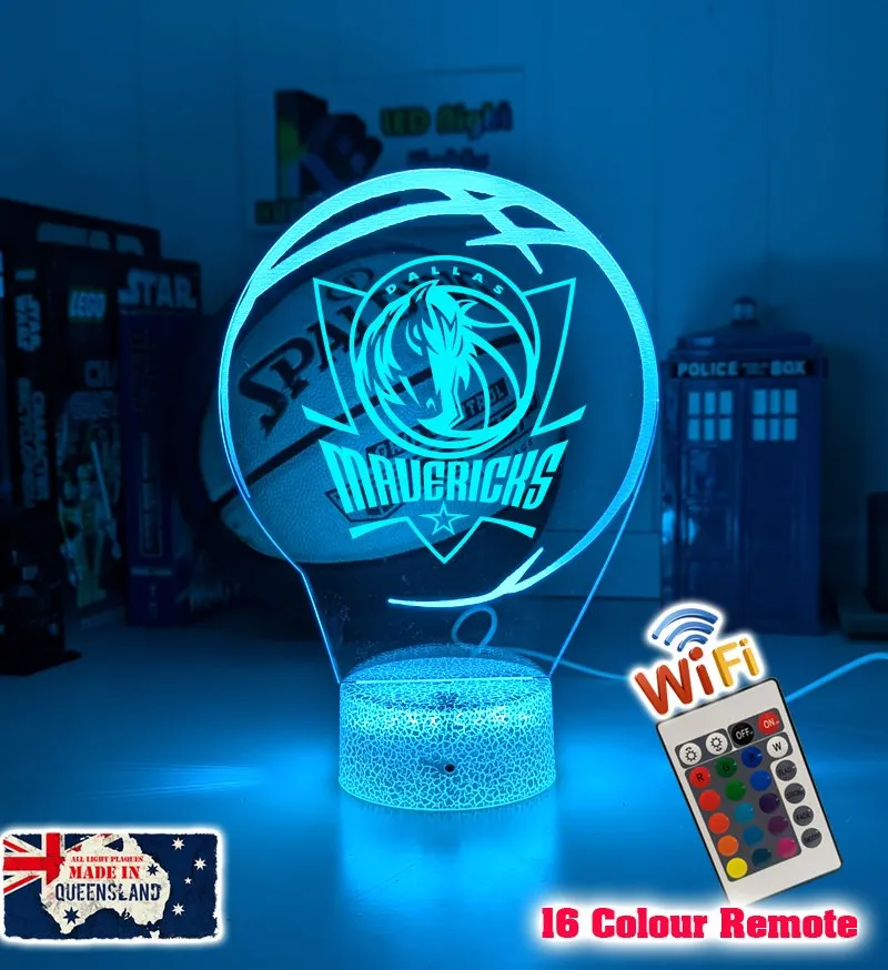 Dallas Mavericks Basketball Team 3D LED Night Light Lamp