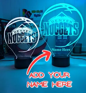 Denver Nuggets Basketball Team 3D LED Night Light Room Lamp