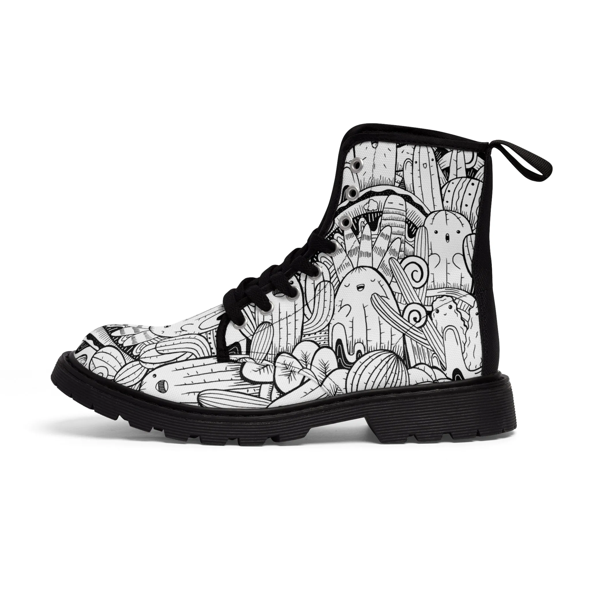 Doodle Cactus - Inovax Men's Canvas Boots