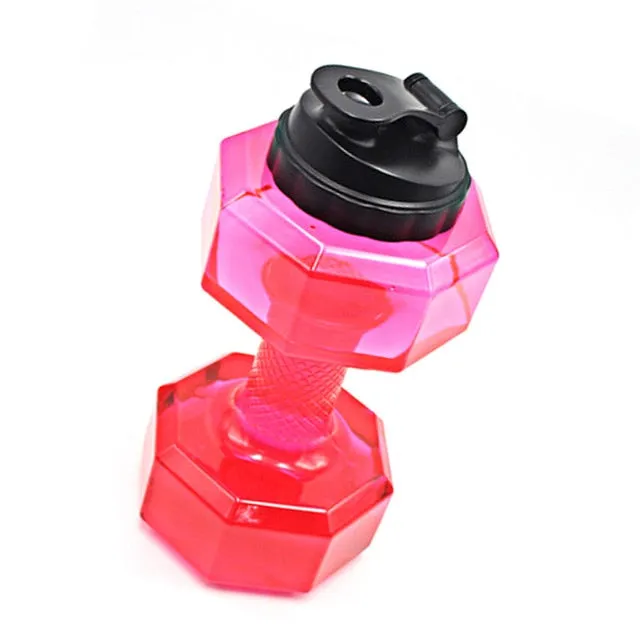 Dumbbell Shape Water Bottle Gym Fitness Body Building Equipment