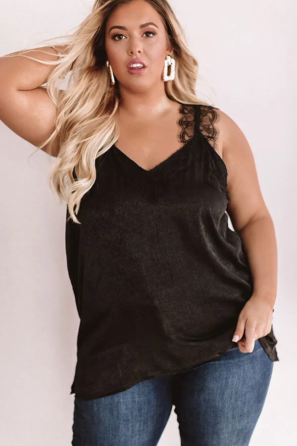 Express Yourself Lace Shift Tank in Black Curves