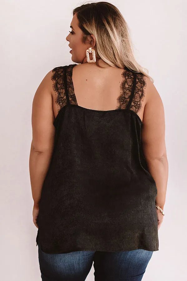 Express Yourself Lace Shift Tank in Black Curves