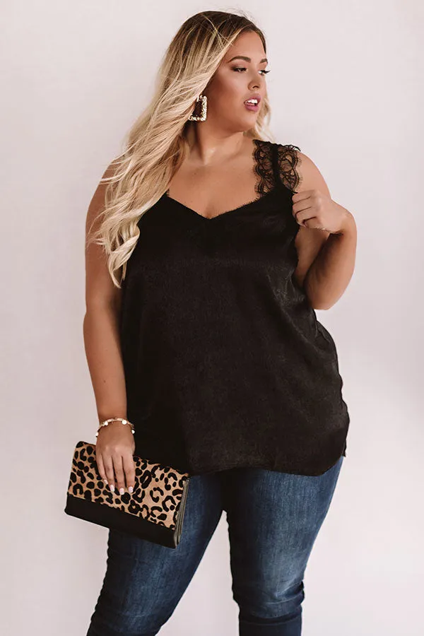 Express Yourself Lace Shift Tank in Black Curves