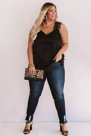 Express Yourself Lace Shift Tank in Black Curves