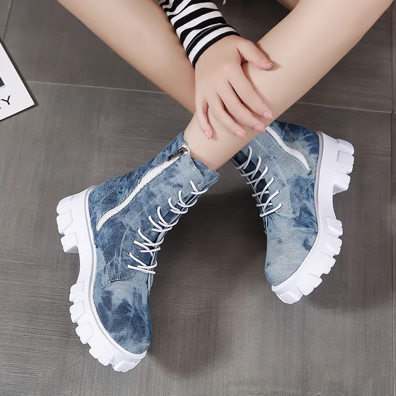 Female Combat Boots in Alternative Style / Rocker Girl Outfit / Cool Women's Shoes