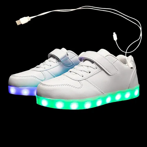 Glowing Night Led Shoes For Kids - White  | Led Light Shoes