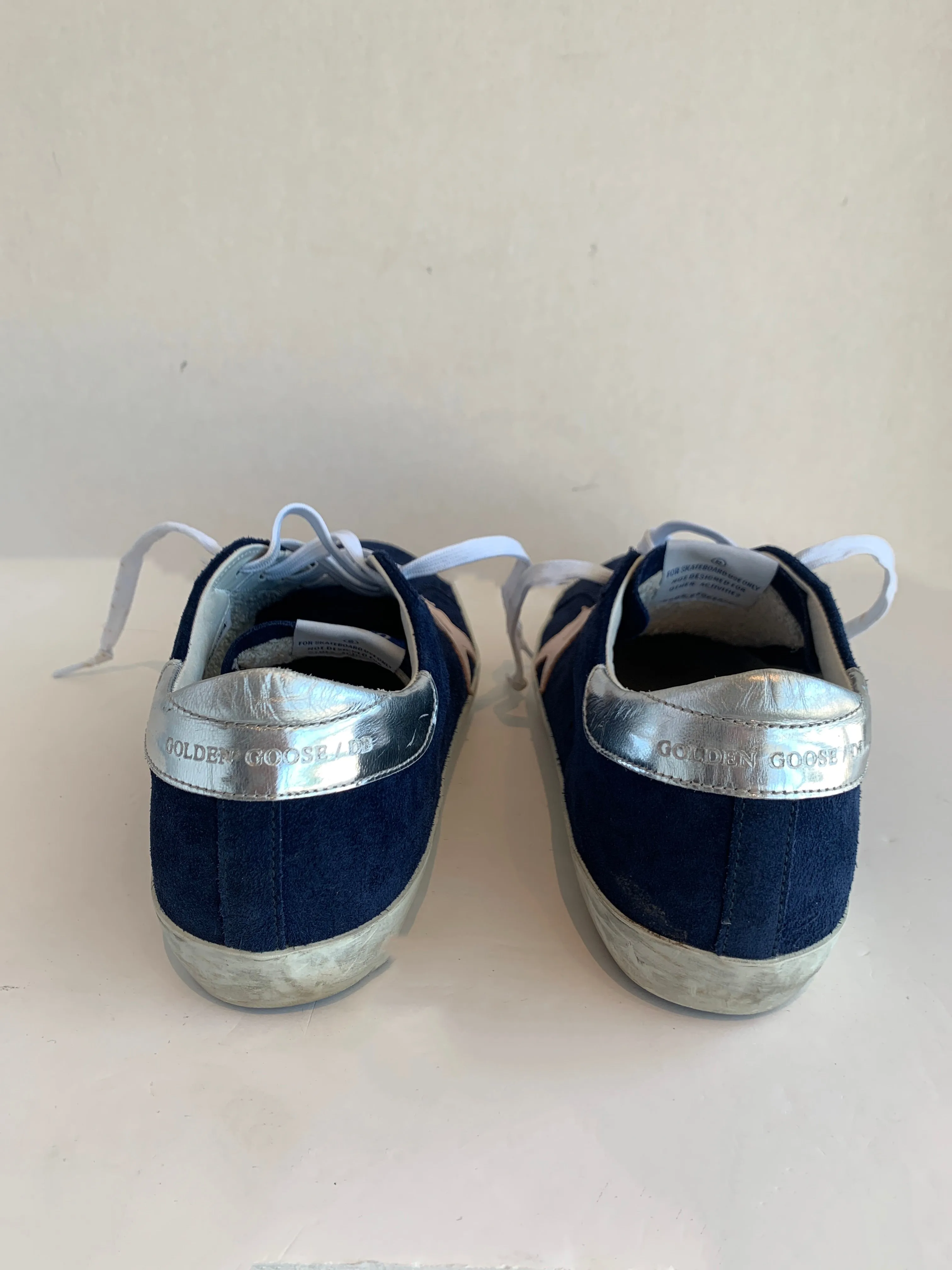 Golden Goose Navy Suede Sneakers