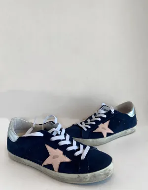 Golden Goose Navy Suede Sneakers