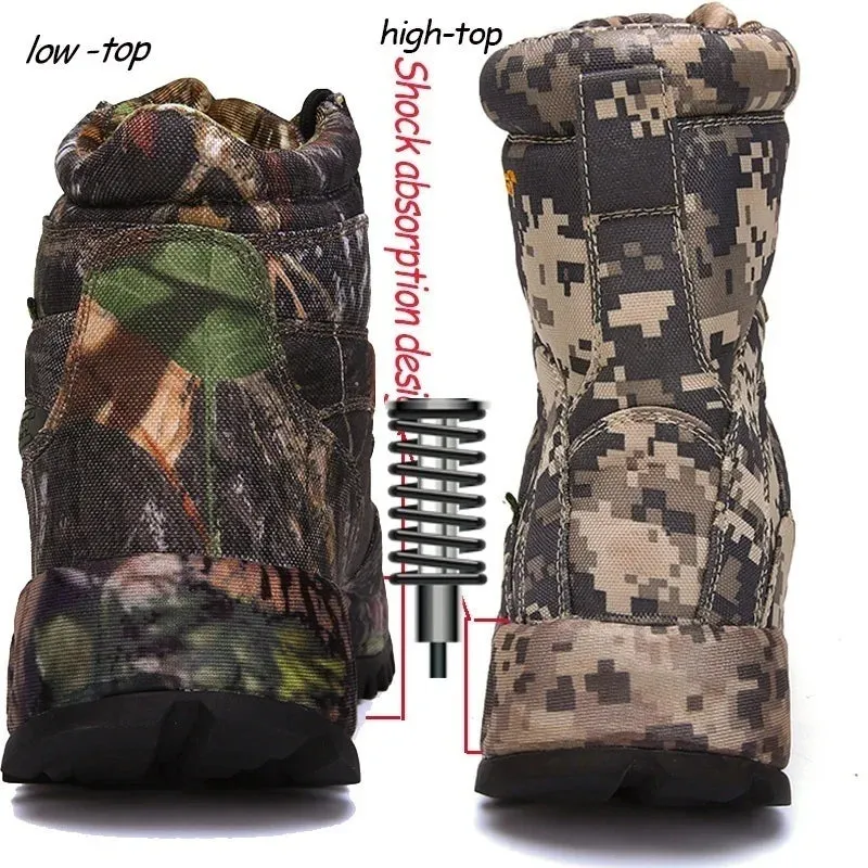 Hiking Camouflage Genuine Leather Boots