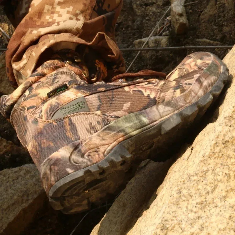 Hiking Camouflage Genuine Leather Boots