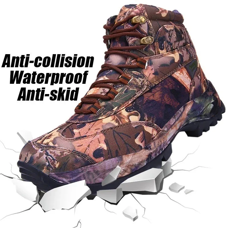 Hiking Camouflage Genuine Leather Boots