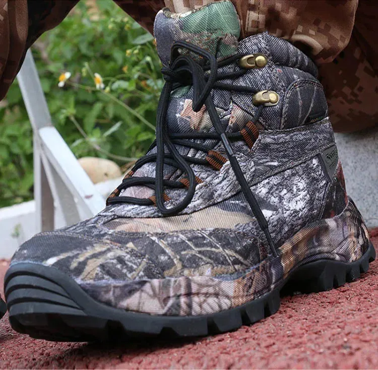 Hiking Camouflage Genuine Leather Boots