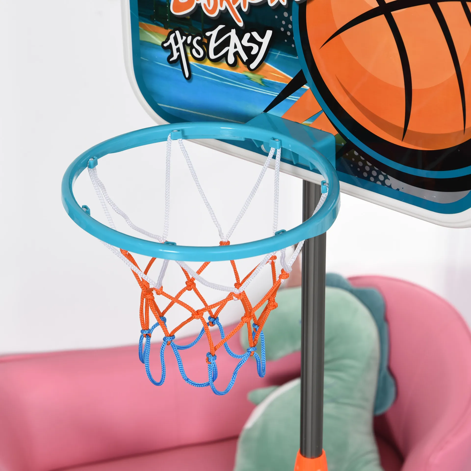 HOMCOM Kids Basketball Hoop and Stand - Portable Adjustable Basketball Set with Ball, Pump, and Backboard, Heights 126-158 cm