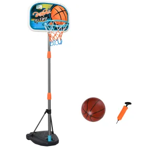 HOMCOM Kids Basketball Hoop and Stand - Portable Adjustable Basketball Set with Ball, Pump, and Backboard, Heights 126-158 cm