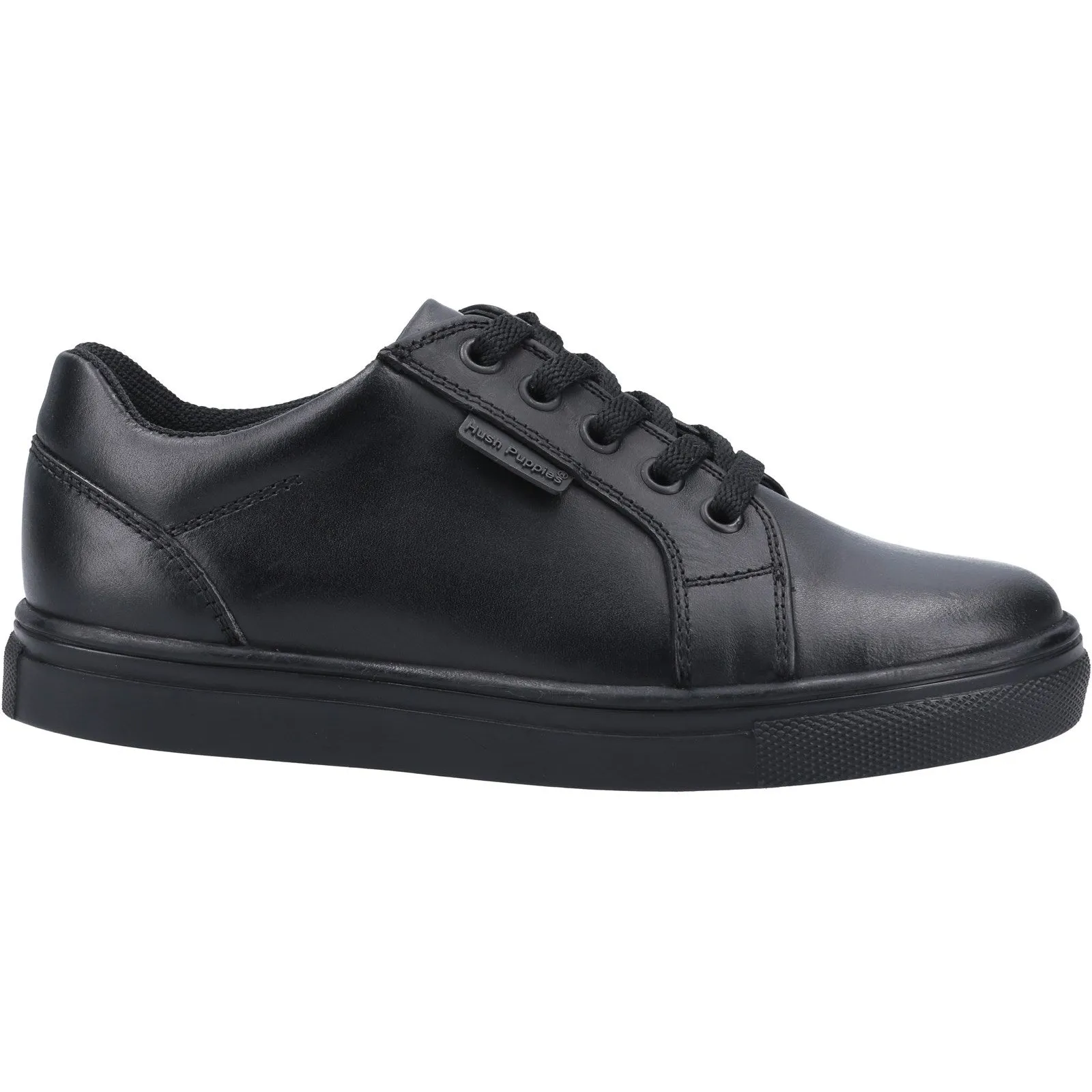 Hush Puppies Sam Jnr Boys Black School Shoe