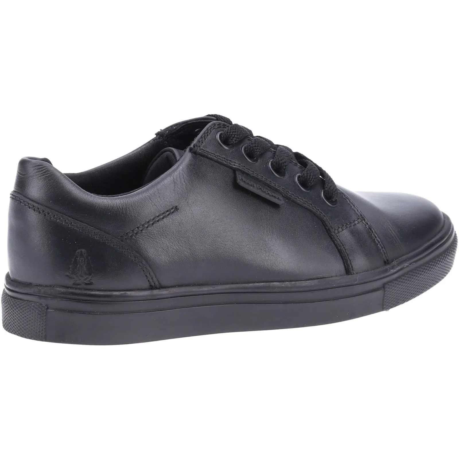 Hush Puppies Sam Jnr Boys Black School Shoe