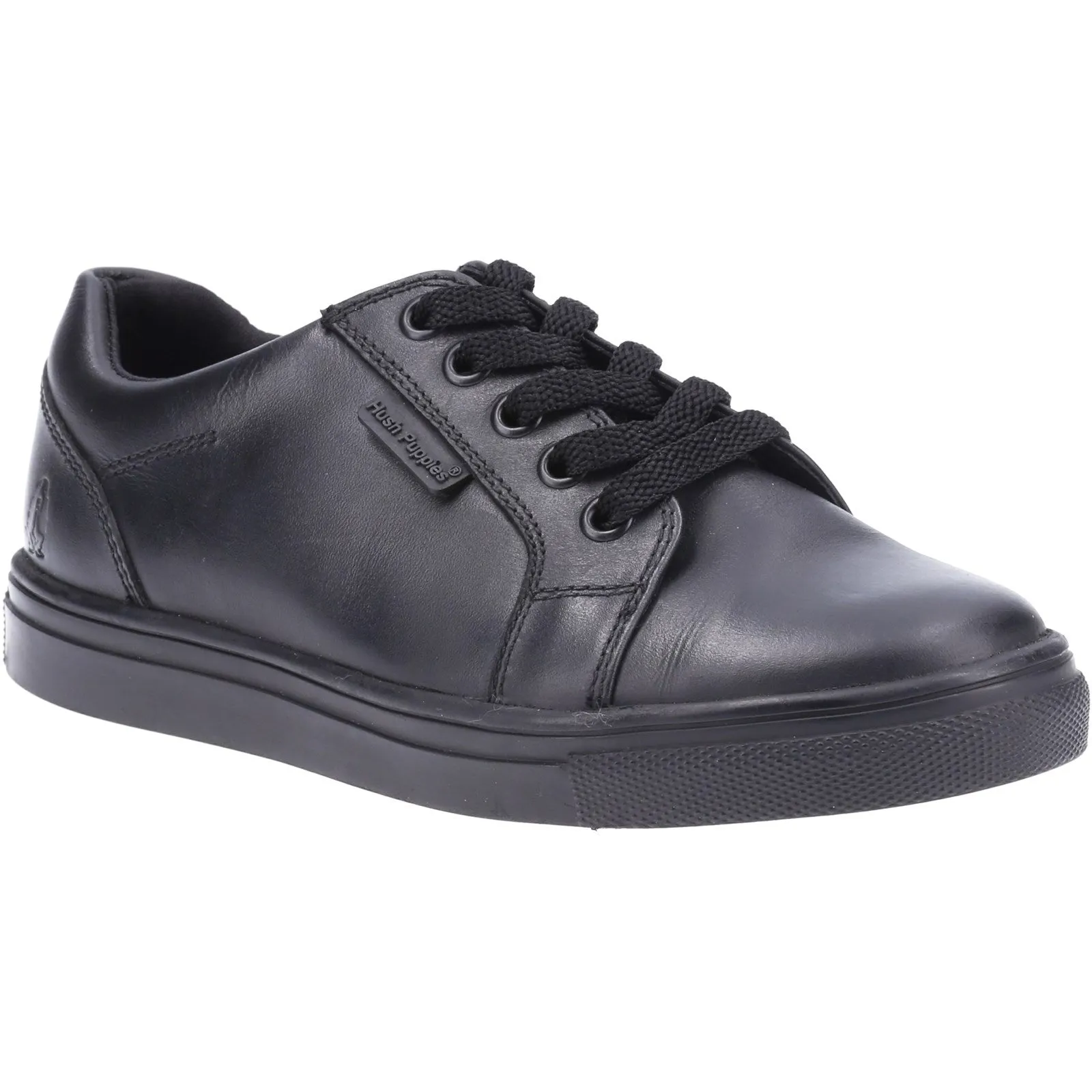 Hush Puppies Sam Jnr Boys Black School Shoe