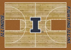 Illinois Fighting Illini Milliken Basketball Home Court Novelty Area Rug