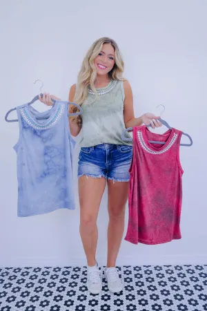 Jazzie Jewel Neck Tank Top - 3 Colors