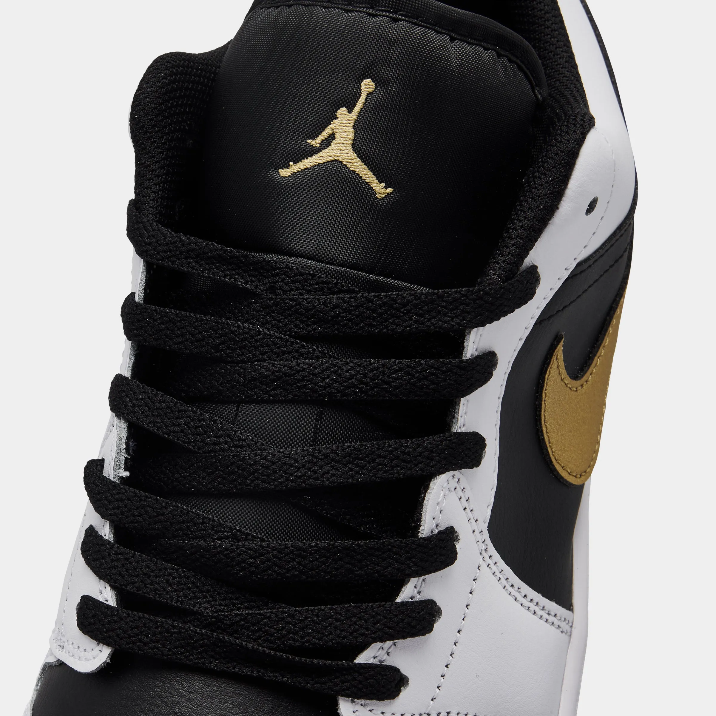 Jordan 1 Low White / Metallic Gold - Black