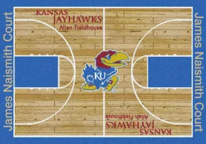 Kansas Jayhawks Milliken Basketball Home Court Novelty Area Rug