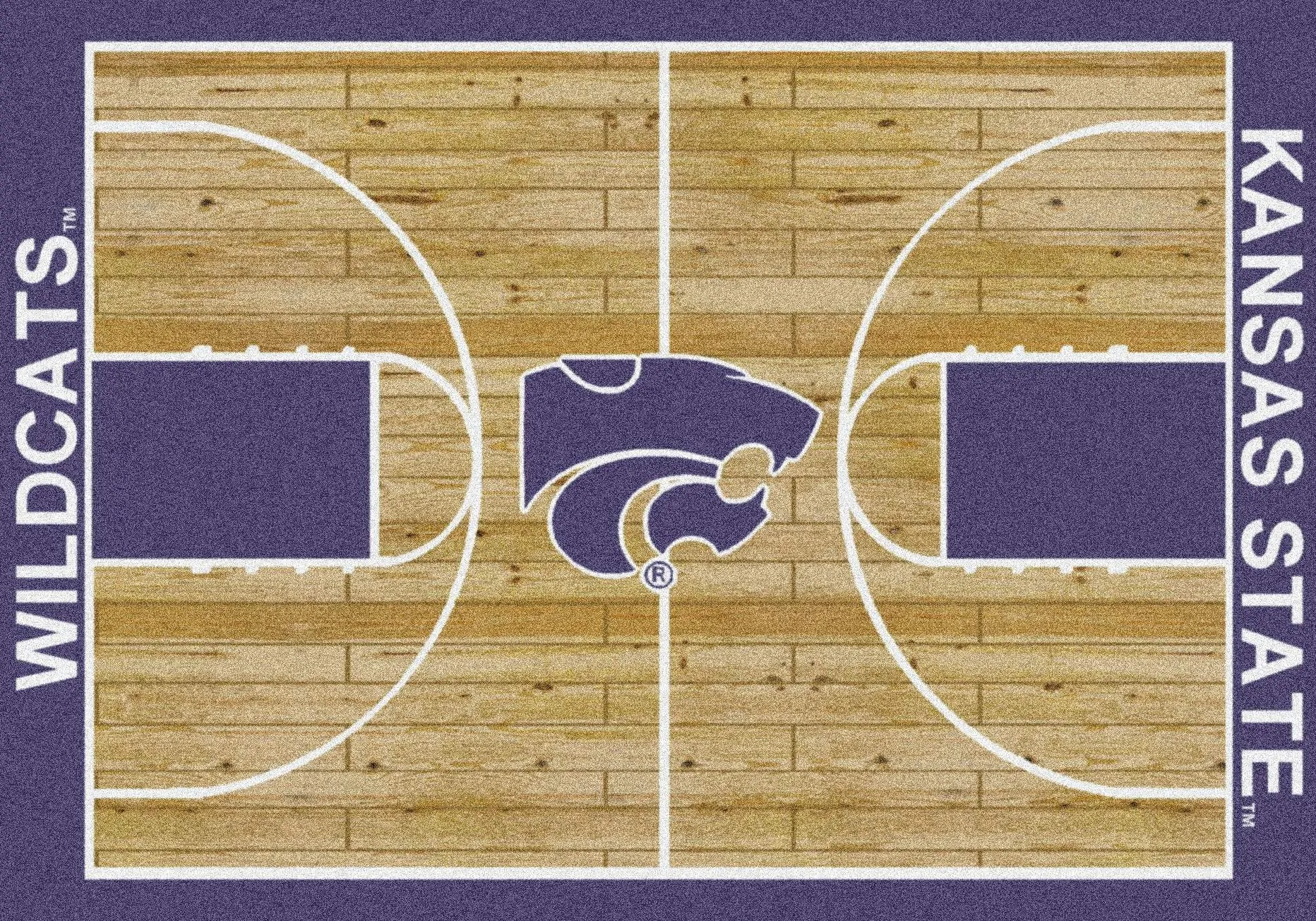 Kansas State Wildcats Milliken Basketball Home Court Novelty Area Rug