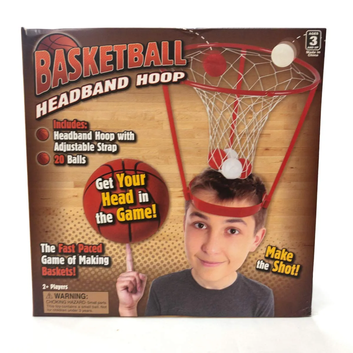 Kicko Basketball Headband Hoop for Indoor Play, Fun Activity, Party Favor - Red, White