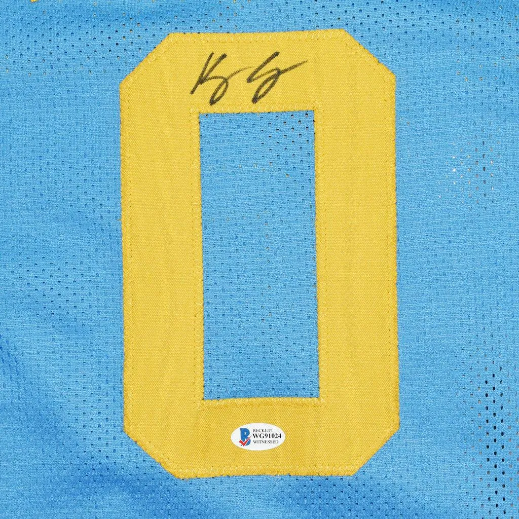 Kyle Kuzma Signed Los Angeles Pro Light Blue Basketball Jersey (Beckett)