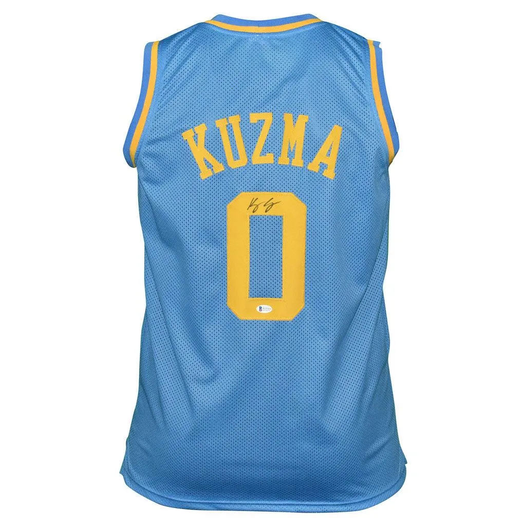 Kyle Kuzma Signed Los Angeles Pro Light Blue Basketball Jersey (Beckett)