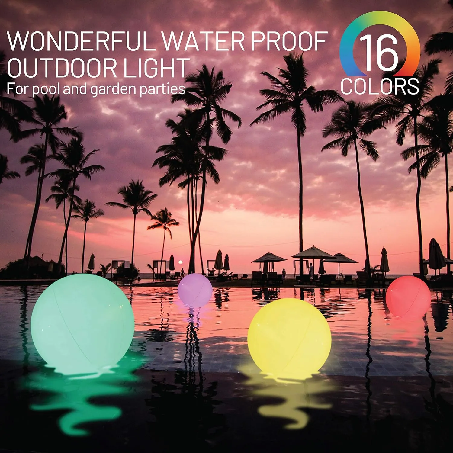 LED Beach Ball with Remote Control - 16 Colors Lights and 4 Light Modes