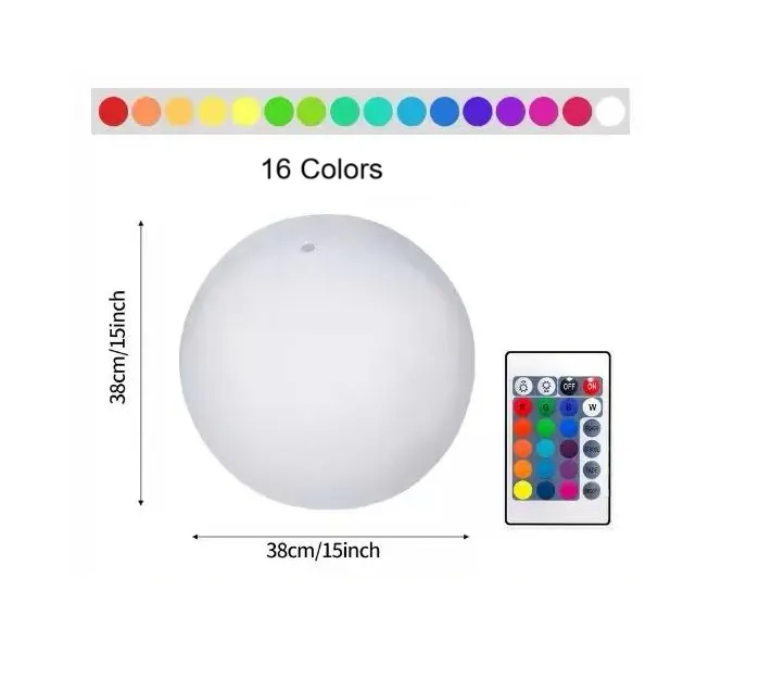 LED Beach Ball with Remote Control - 16 Colors Lights and 4 Light Modes