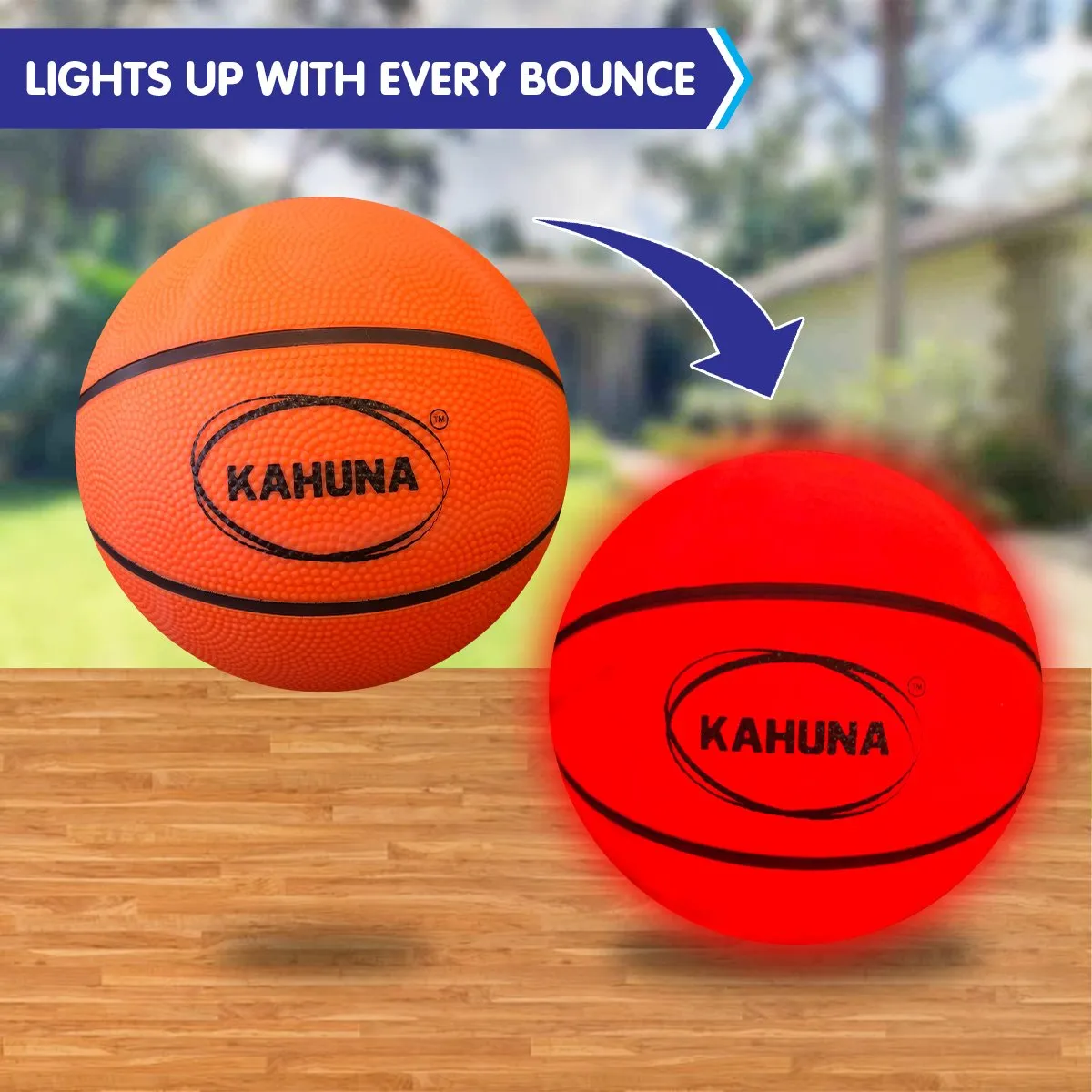 LED Glow Mini Basketball, Size 3, Durable Finish, Kahuna