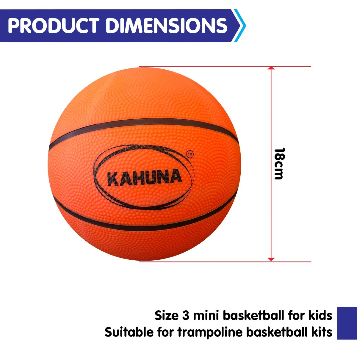 LED Glow Mini Basketball, Size 3, Durable Finish, Kahuna