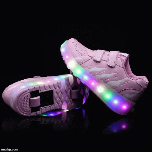 Led Roller Shoes For Kids 1 or 2 Wheel Options - Pink  | Led Light Roller Heel Wheel Shoes