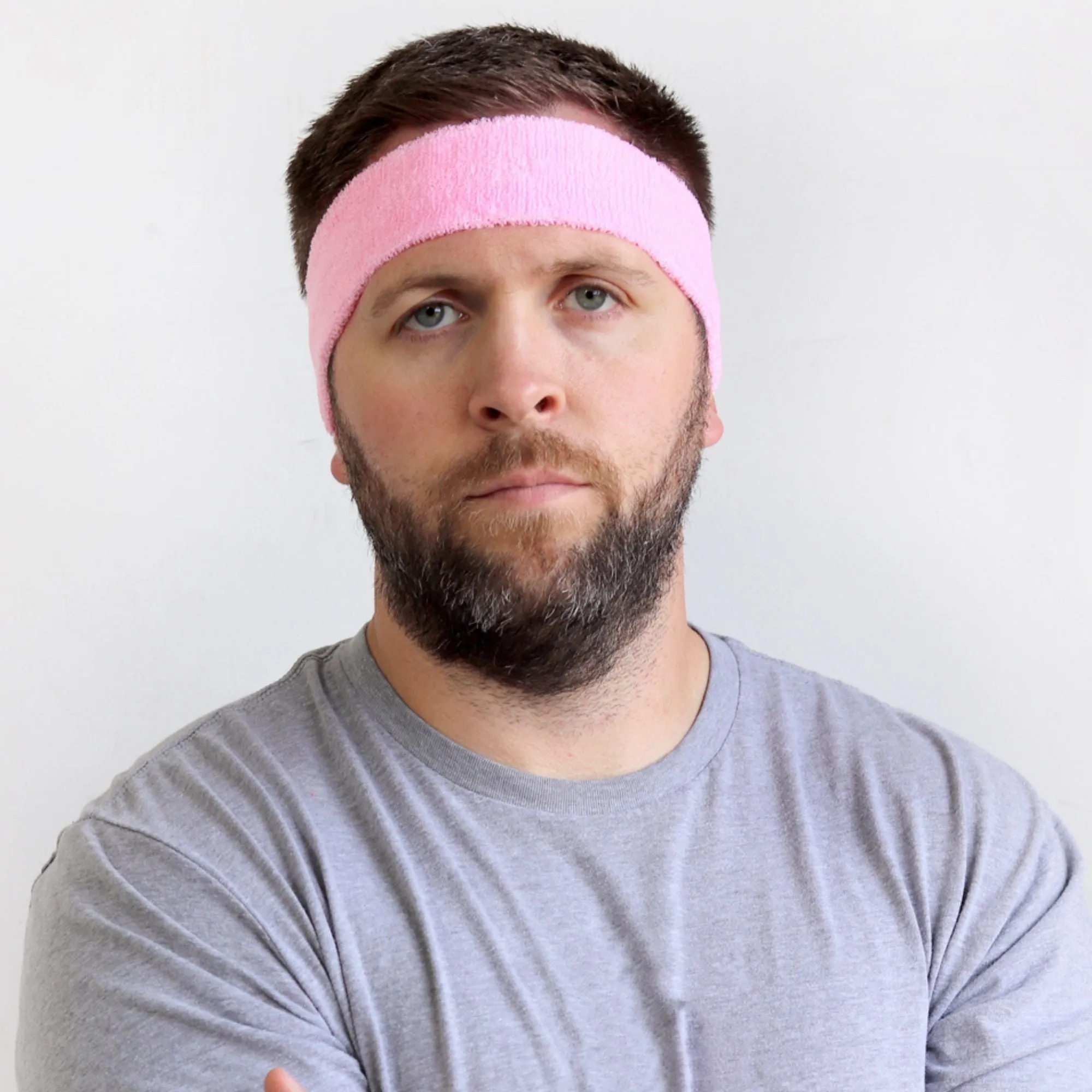 Light Pink Purple Teal Head Sweatbands - 3 Pack