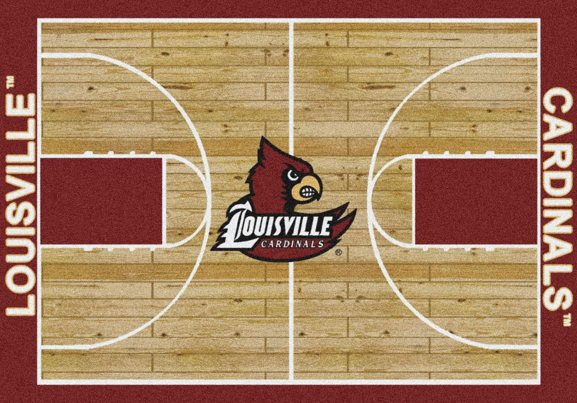 Louisville Cardinals Milliken Basketball Home Court Novelty Area Rug