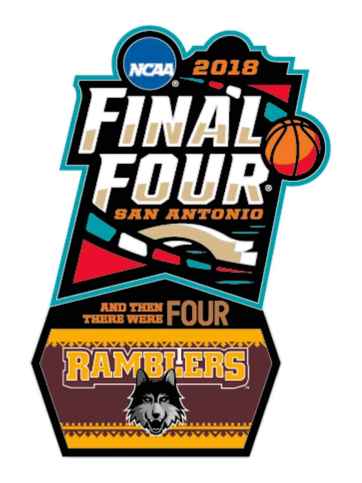 Loyola Chicago Ramblers 2018 NCAA Final Four March Madness San Antonio Lapel Pin