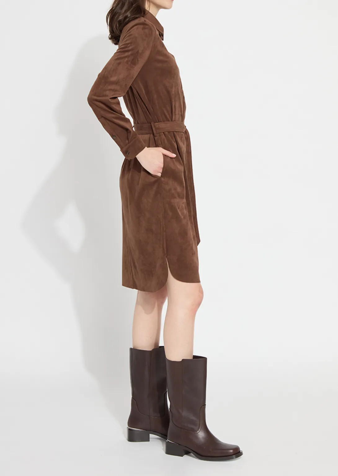 Lysse Vegan Suede Schiffer Dress Warm Brown