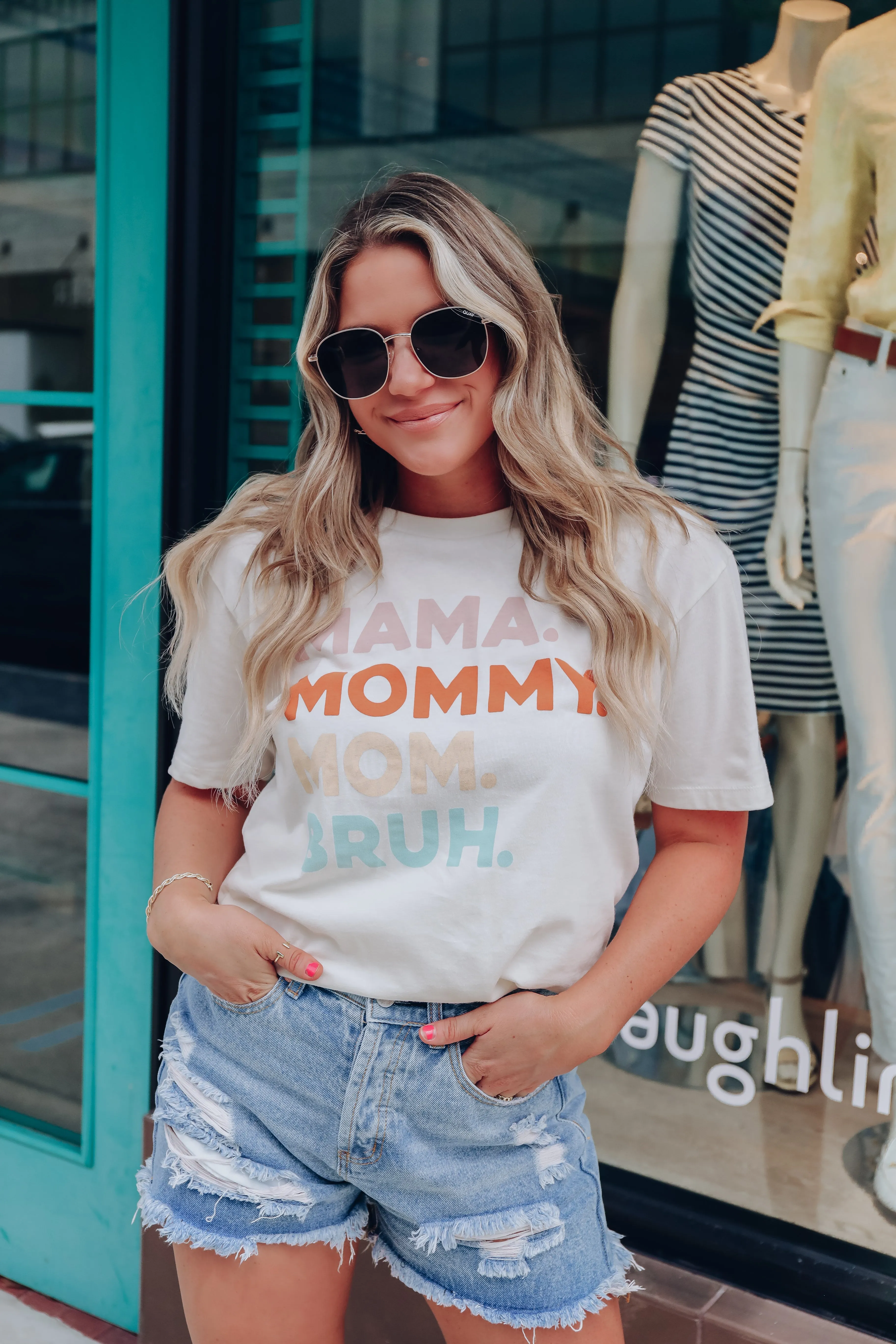 Mama... Bruh Graphic Tee - Ivory