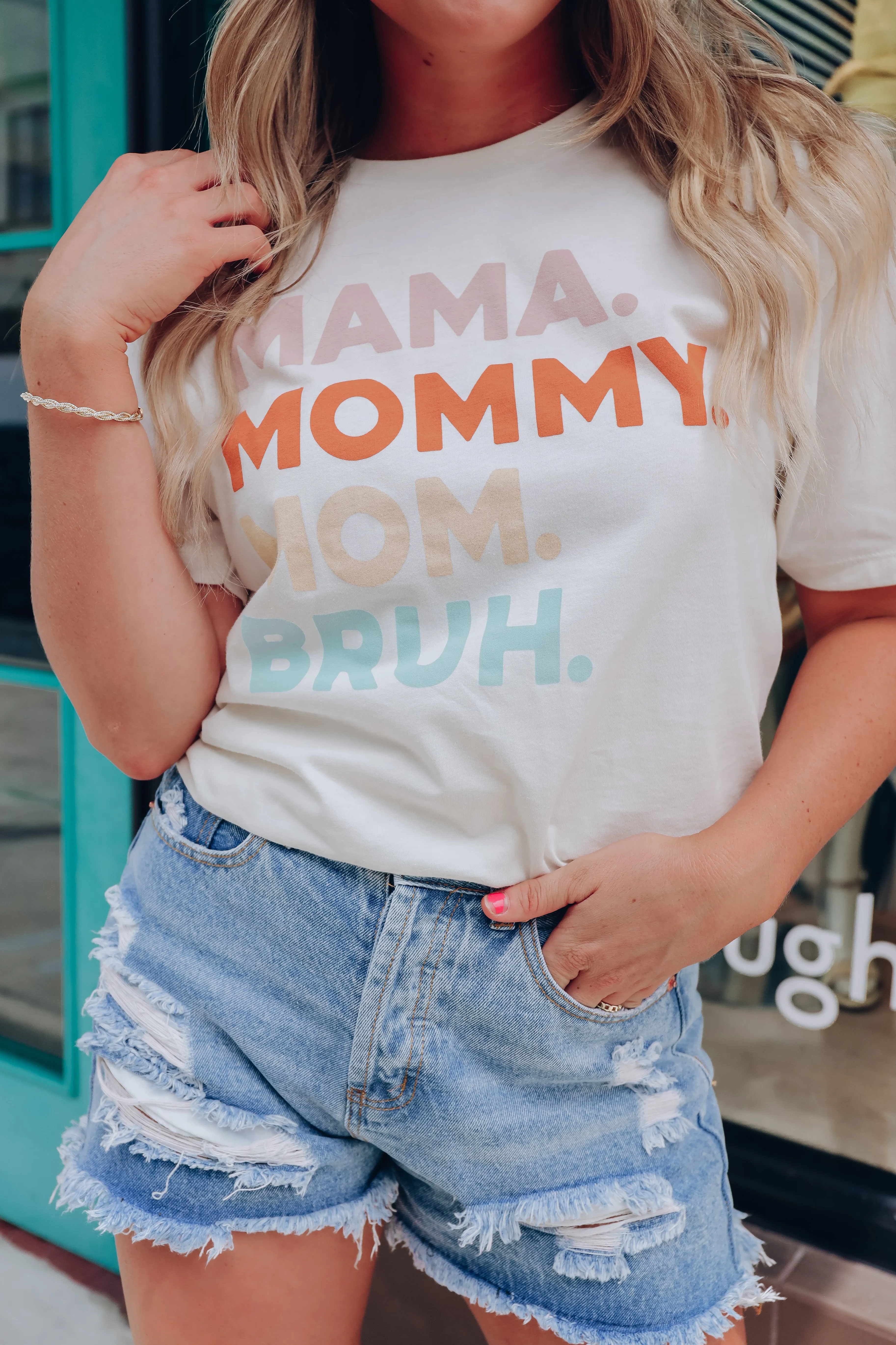 Mama... Bruh Graphic Tee - Ivory