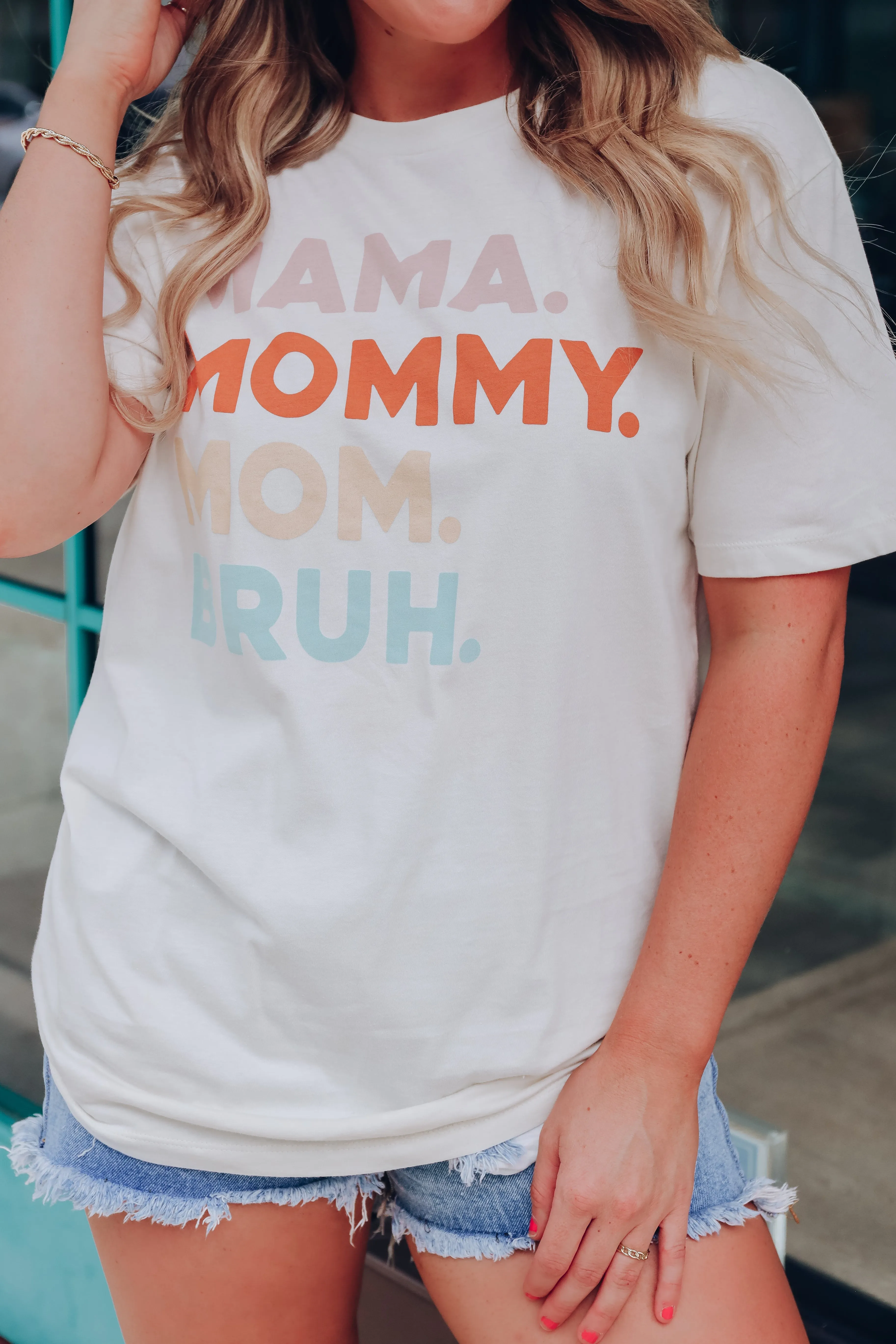 Mama... Bruh Graphic Tee - Ivory