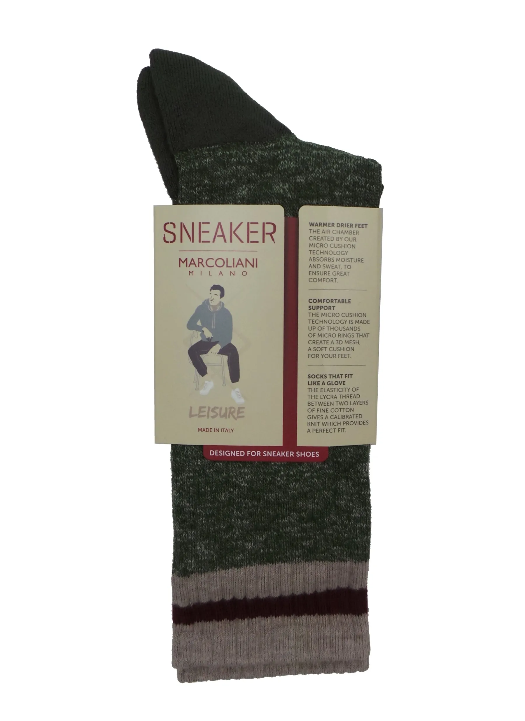 Marcoliani 4672 Soft Pima Cotton Ribbed Textured Sneaker Socks