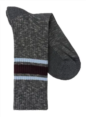 Marcoliani 4673 Soft Pima Cotton College Stripe Sneaker Socks