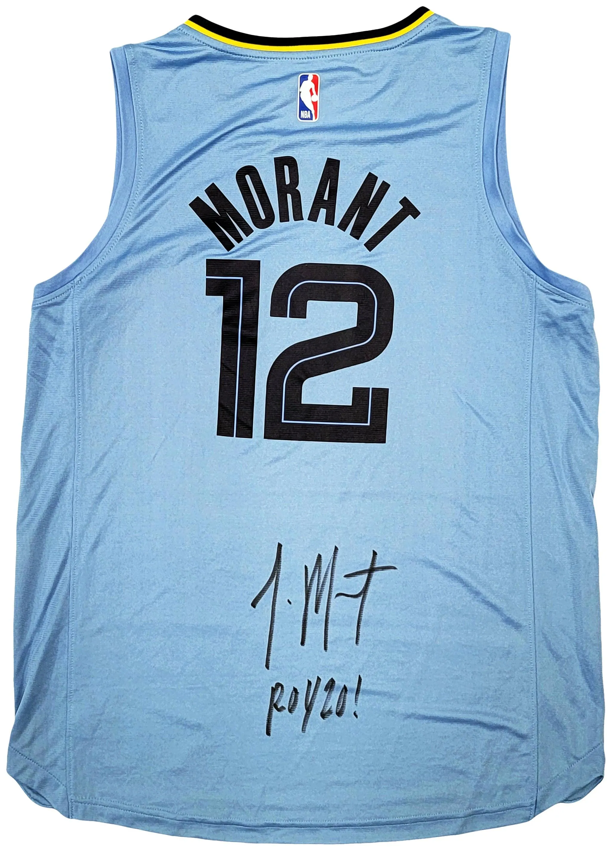 Memphis Grizzlies Ja Morant Autographed Light Blue Fanatics Jersey Size L "ROY 20" JSA Stock #207961