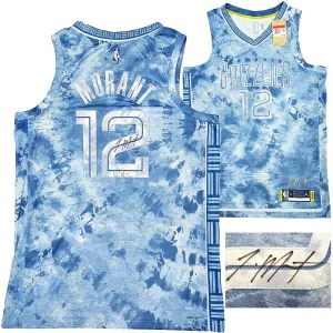 Memphis Grizzlies Ja Morant Autographed Light Blue Jordan Creators In The Paint Select Jersey Size 52 Beckett BAS QR Stock #218584