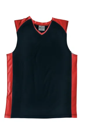 Mens Basketball Singlet - Black/Red