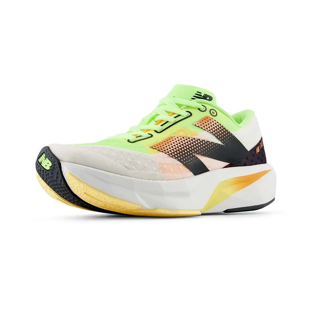 Men's FuelCell Rebel v4 Running Shoe - White/Bleached Lime Glo - Wide (2E)