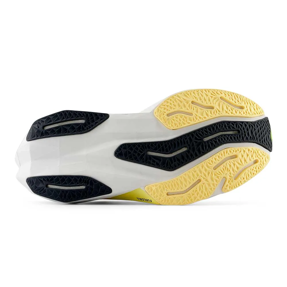 Men's FuelCell Rebel v4 Running Shoe - White/Bleached Lime Glo - Wide (2E)